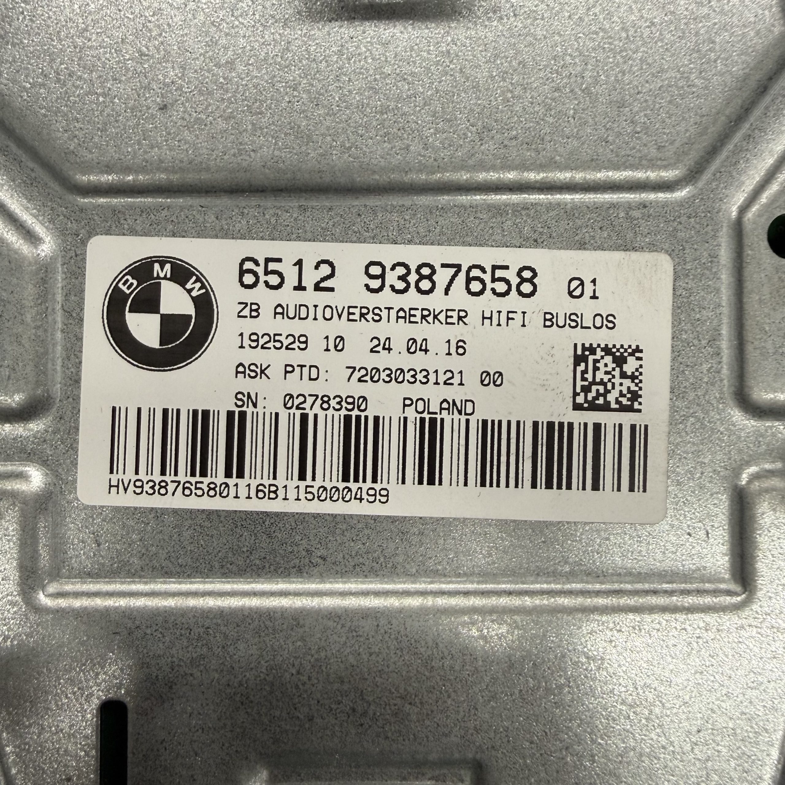 2016-2020 BMW 3 4 Series Radio Amplifier | 65129387658 - Image 3