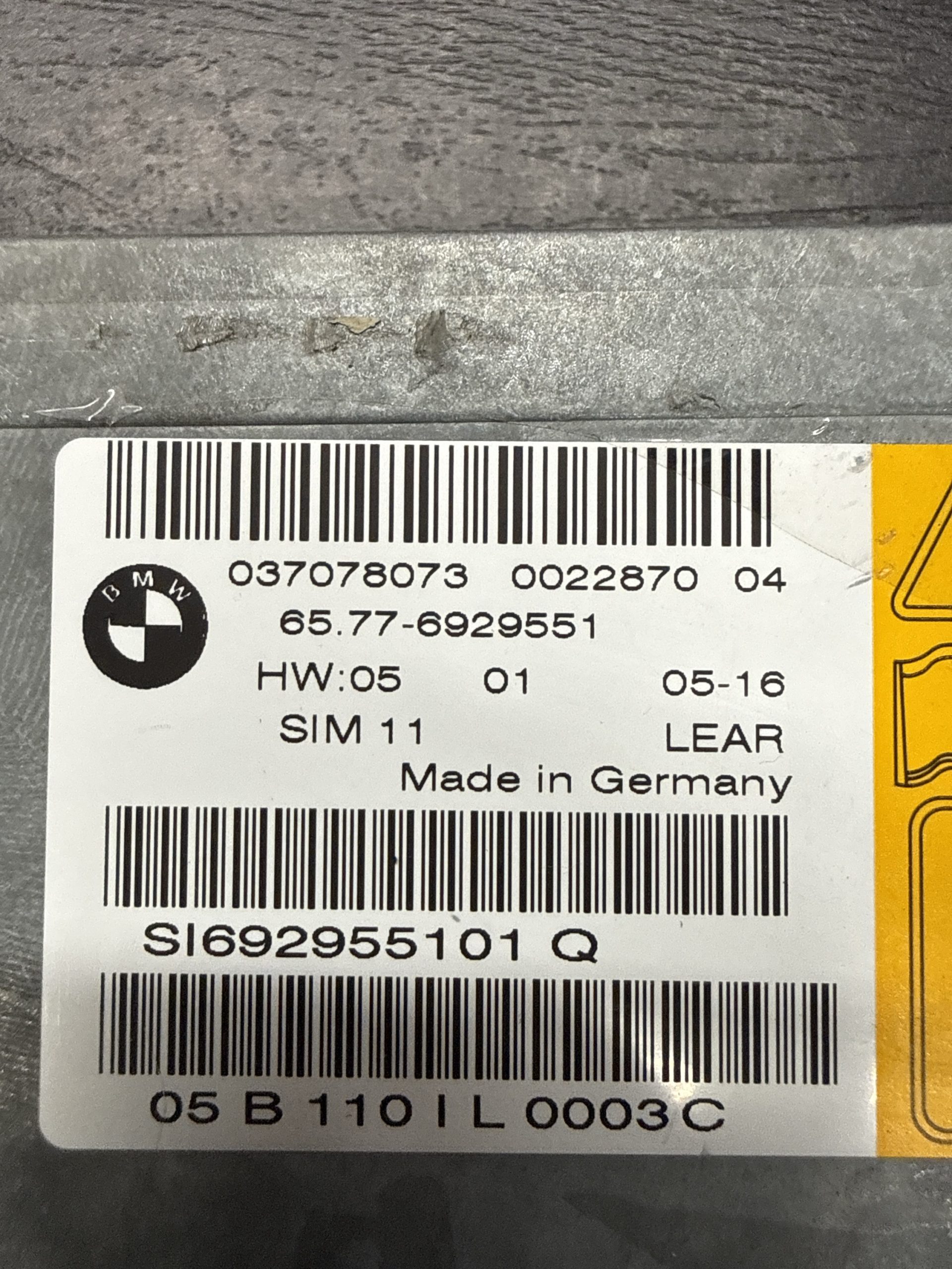 2002-2008 BMW 7 Series SRS Control Module | 65776929551 - Image 4