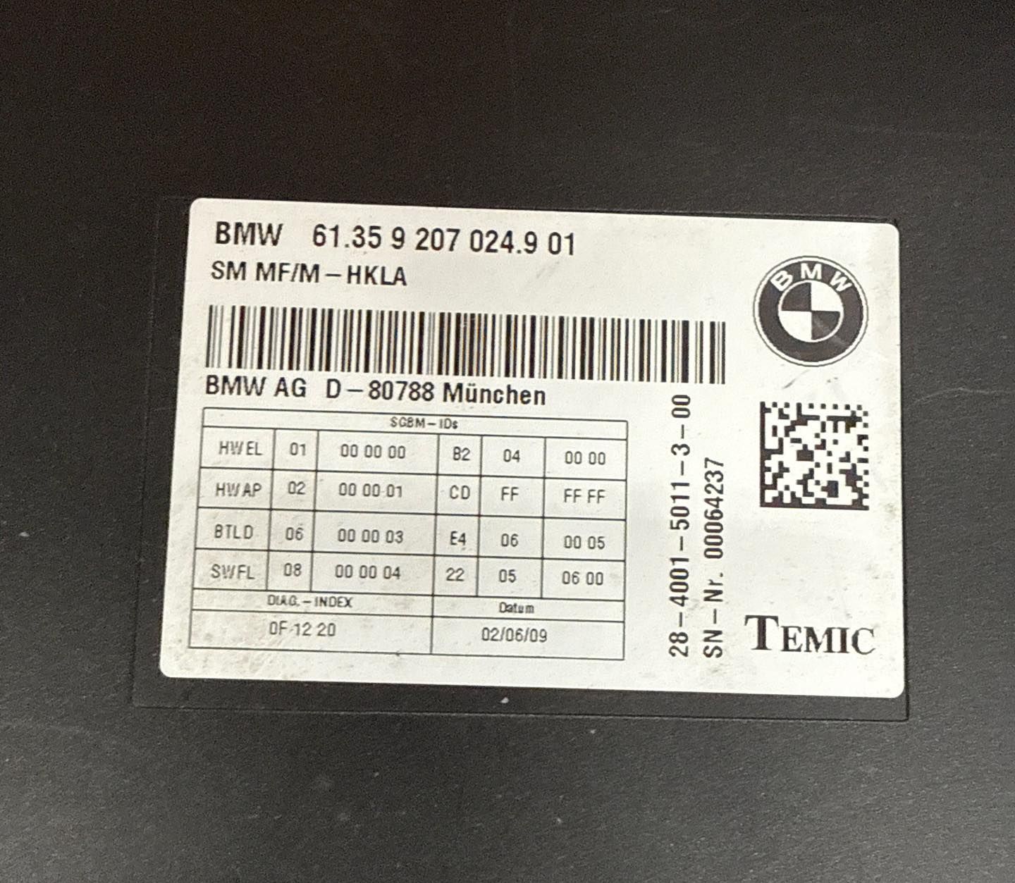 2010-2017 BMW 5 7 Series Seat Control Module | 61359207024 - Image 2